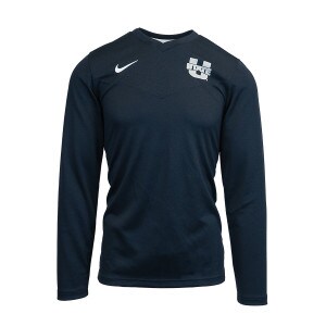 Black, Nike, U-State, V-Neck, Long-Sleeve, T-Shirt